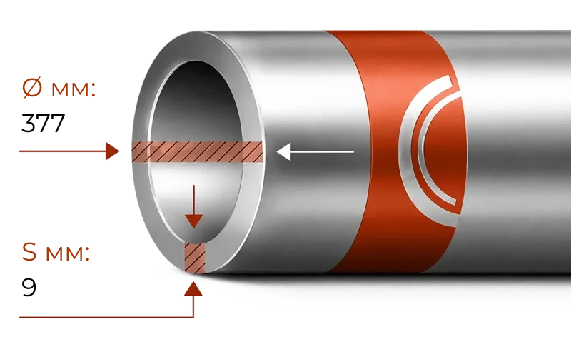 Труба котельная 377x9 ст. 20 ТУ 14-3-190-04